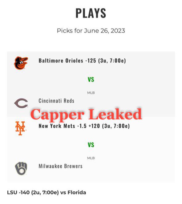 CAPPERS LEAKED on Twitter "Please Like and Retweet VegasMiraVIP