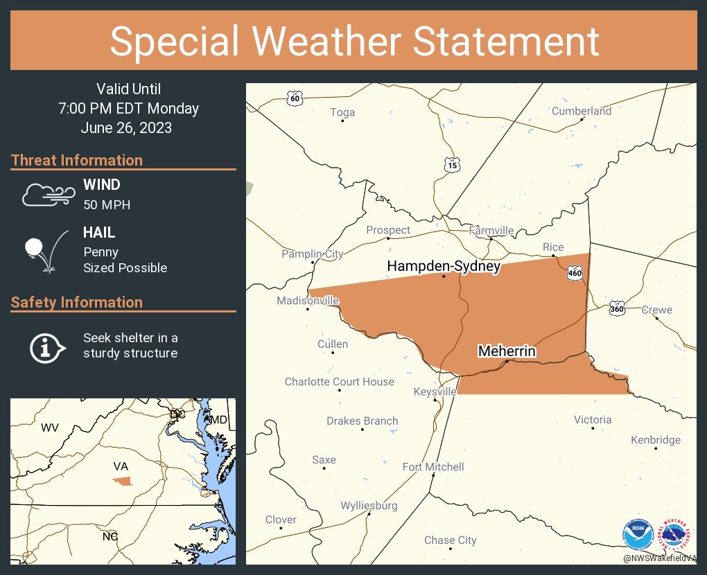 NWS Wakefield on Twitter "A special weather statement has been issued