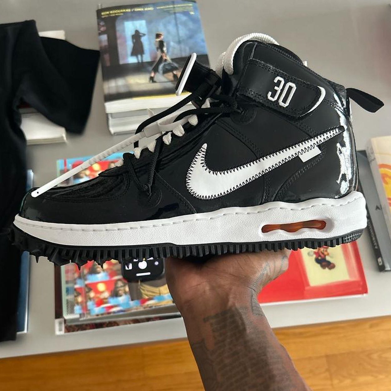 Off-White Nike Air Force 1 Mid Sheed Black White