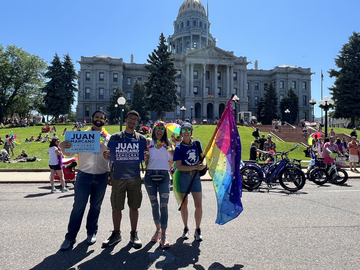 Had a great time at Denver’s Pride parade yesterday! 

It was a treat to walk with Colorado’s Stonewall Democrats, alongside some great change makers like @Marcano4Aurora. 

Aurora deserves a better Mayor than it has and (council member) Juan is putting in the work to make it so!
