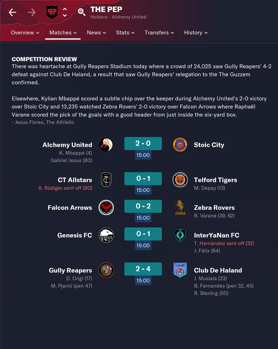 The PEP WK17 Review #FM23 Visit our website to view your league standings #eFASuperSunday