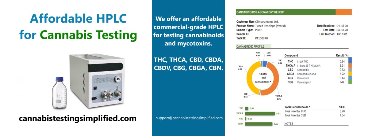 Want to learn about an affordable HPLC for testing cannabinoids?  Reach out! Accurate, reliable, easy to use. Cost to operate ca. $5/test.          #Cannabismedizin #cannabinoids #cannabismedicinalja #cbdoil #cbdproducts #hepfarm #hempoil #cbdgermany #cbdspain