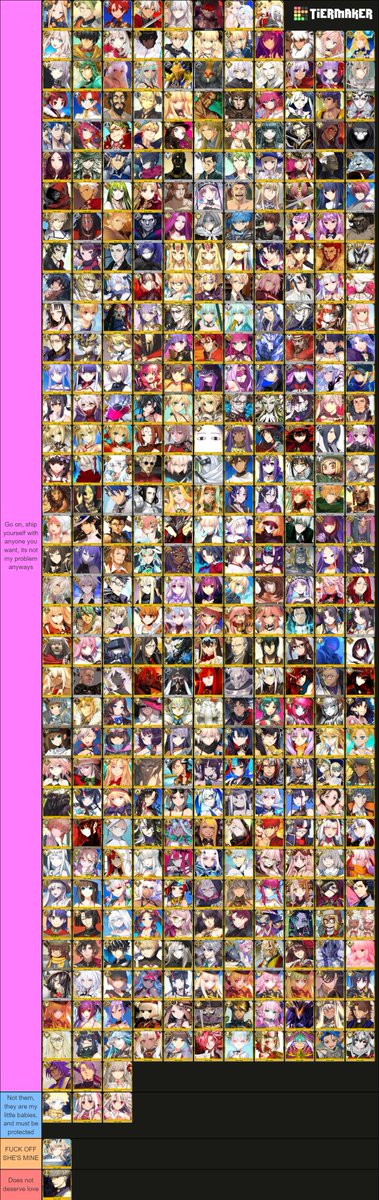 I DID IT
BEHOLD THE ULTMATE SHIPPING TIER LIST