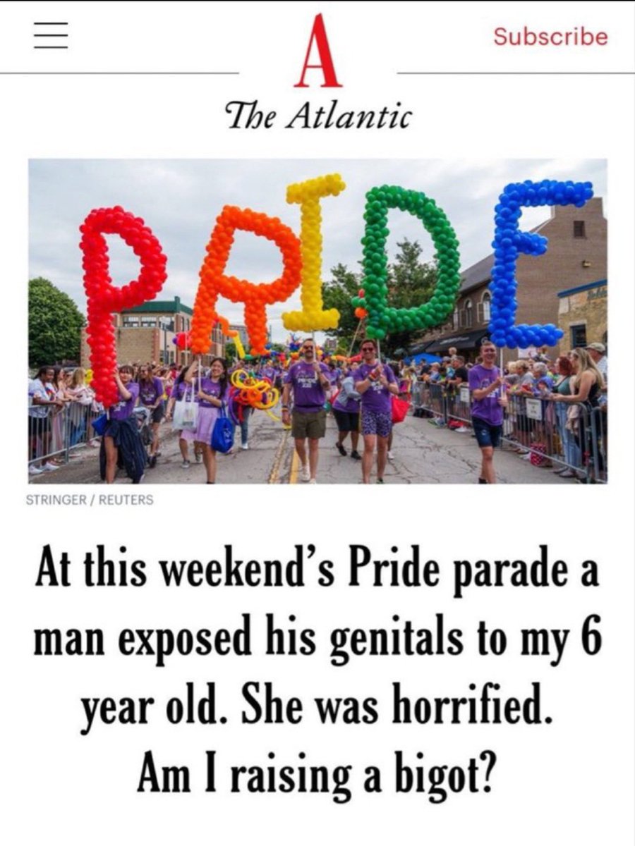 CounterPro76803's tweet photo. How can you bring your own child to that parade. It's literally live pornography on the streets. 

Put the end to this for the mental health of people and mostly for children. https://t.co/OrBIkeqhLk