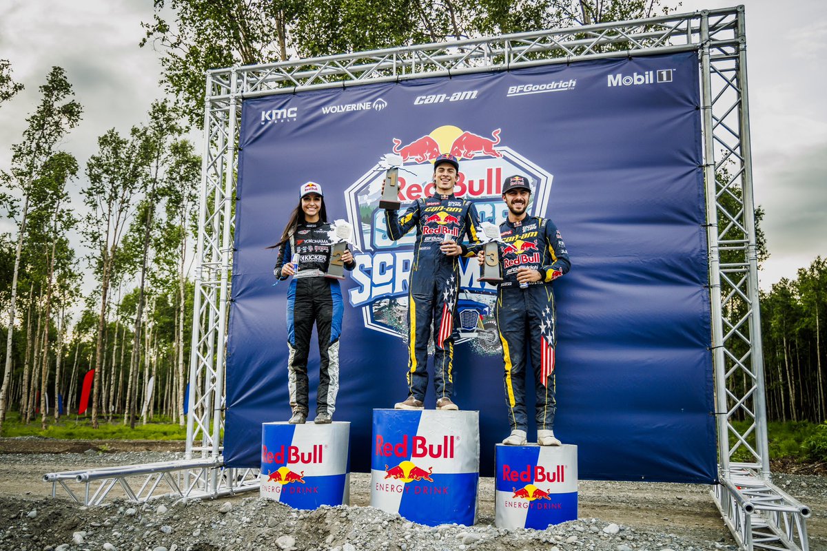 #RedBullScramble: Red Bull's W2RC T3 drivers Seth Quintero and Austin Jones finished first and third in Saturday's Red Bull Solstice Scramble in Alaska, with Mia Chapman joining them on the podium.

📸 Chris Tedesco / Red Bull Content Pool