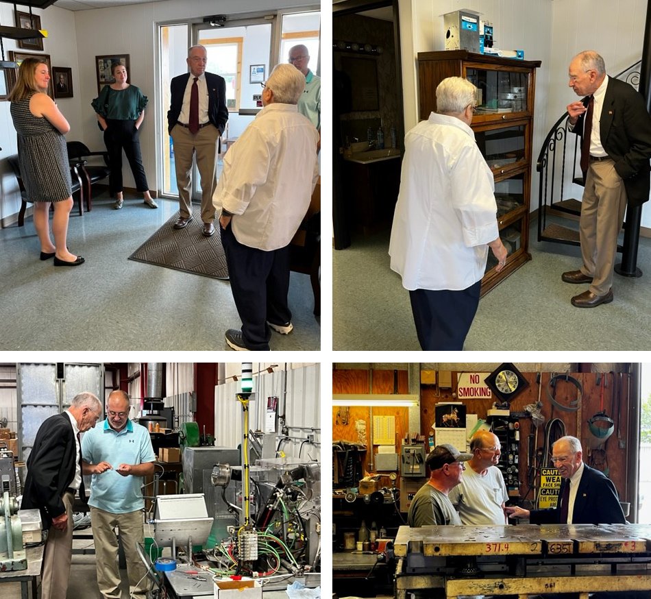 Our team enjoyed a visit from Senator Chuck Grassley today as part of his #99countymeetings tour! Thanks to the Senator and his team for taking the time to visit #Kness Pest Defense.