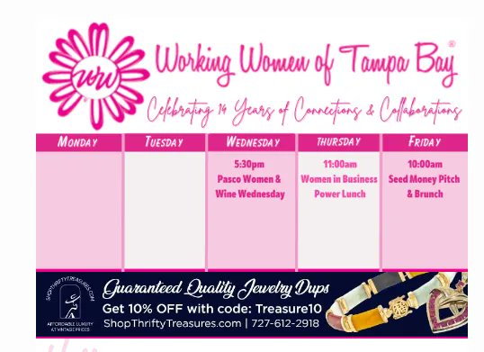 Networking Events PLUS Expo! from <a href="/workingwomentb/">Jessica Rivelli</a> THIS WEEK: buff.ly/43YWDxY 

#LinktoEXPERT  #WorkingWomenTampaBay   #Collaboratingisfun