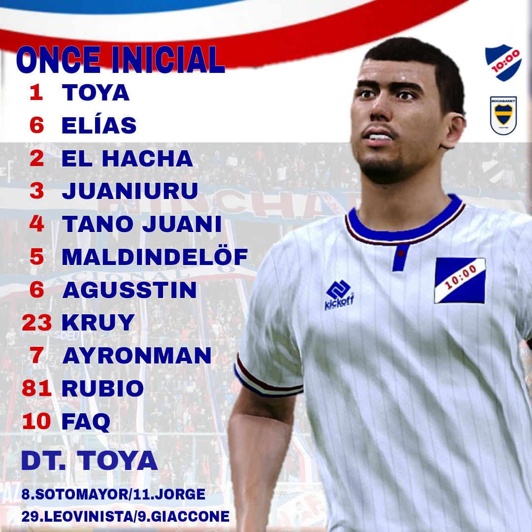 ASI JUEGA EL 10AM.

EL XI TITULAR ELEGIDO 🆚 <a href="/Bocabaret_/">Bocabaret ❁</a>