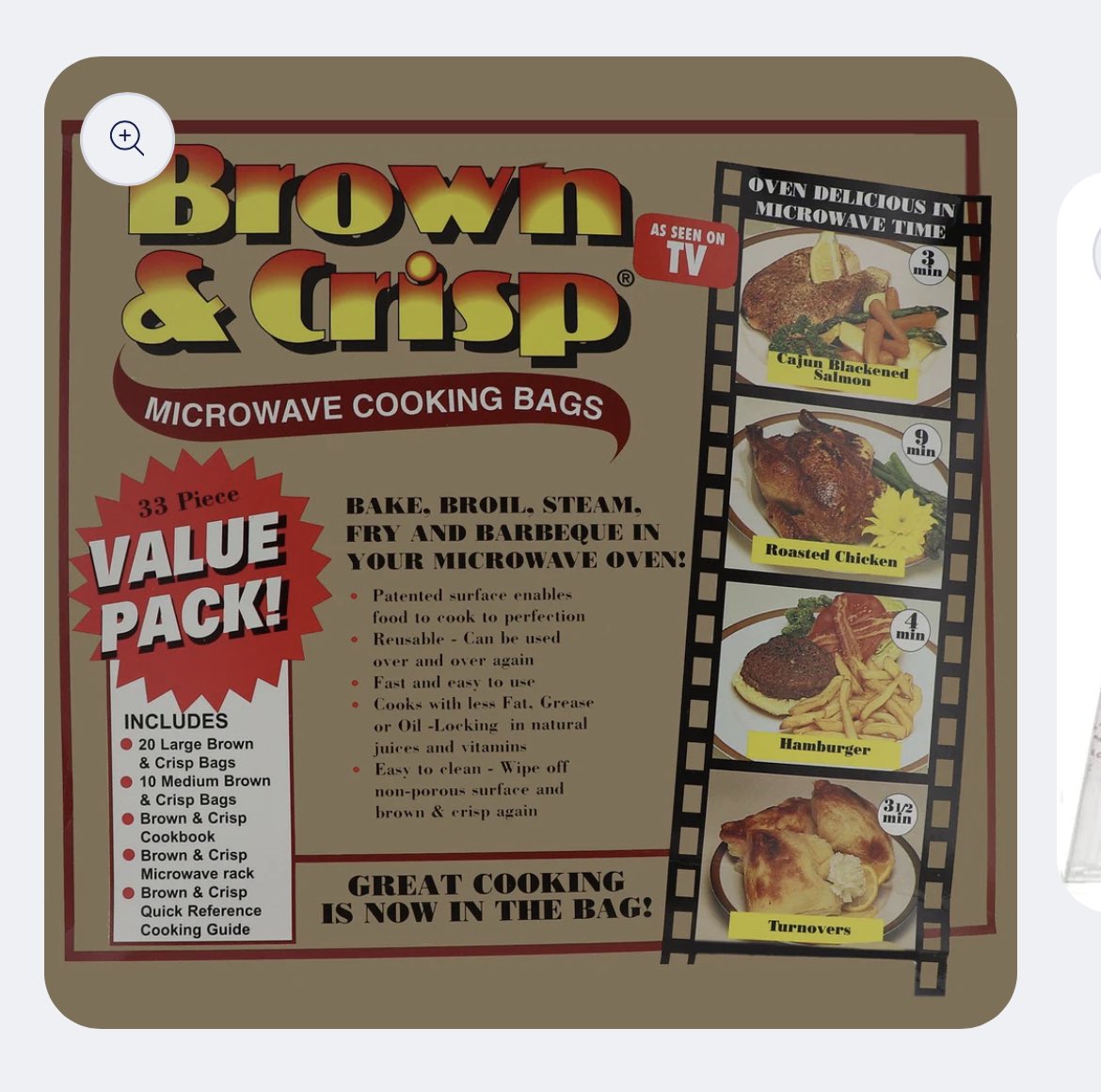 Brown & Crisp Microwave Cooking Bags- 33 Piece Value Pack