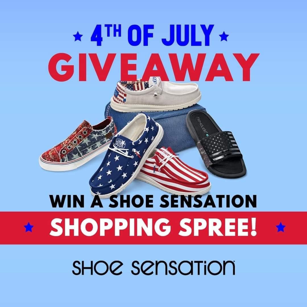 💥Giveaway💥
Stop by Shoe Sensation in #LittleFallsMN or go online now through July 4th to enter for a chance to win a 💥💥$500 Shoe Sensation gift card!💥💥 

The winner will be contacted through email on July 5th.
shoesensation.com/giveaway #MorrisonCounty