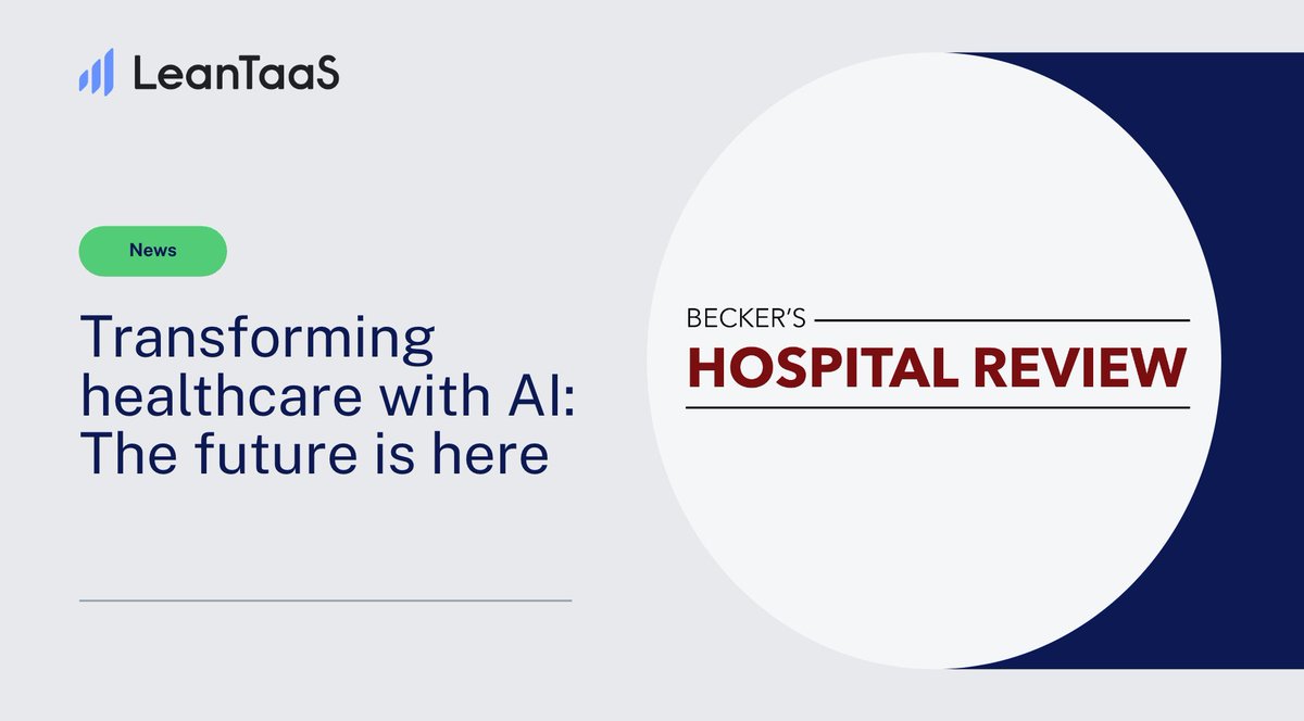 LeanTaaS, Inc. (@leantaas) on Twitter photo During #LeanTaaSTransform earlier this month, healthcare leaders came together in a roundtable to discuss AI in OR and inpatient flow optimization. Check out the highlights from <a href="/LauraMiller19/">Laura Dyrda</a>: bit.ly/3CJT2bn During #LeanTaaSTransform earlier this month, healthcare leaders came together in a roundtable to discuss AI in OR and inpatient flow optimization. Check out the highlights from <a href="/LauraMiller19/">Laura Dyrda</a>: bit.ly/3CJT2bn