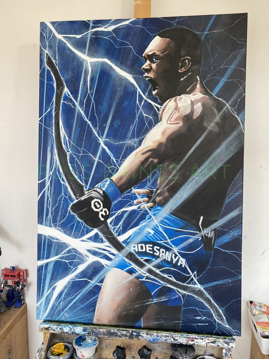 Ok let’s try the next one…

If <a href="/stylebender/">Israel Adesanya</a> retweets my painting I will give a free print to 2 random people who also retweet it 👊