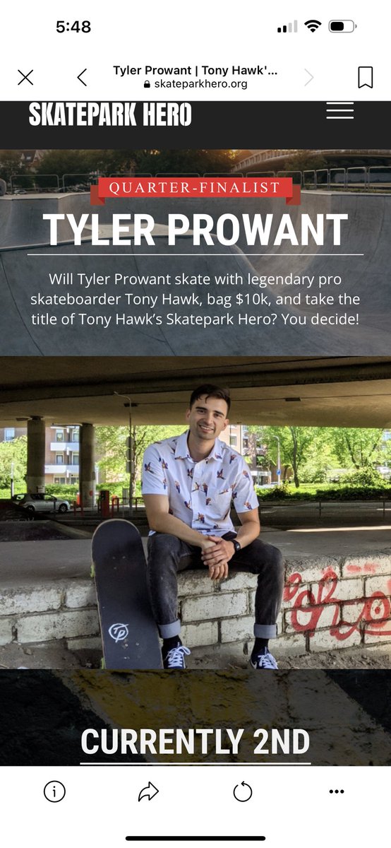 My brother advanced thank you guys so much for voting!!!! You can vote for free!!!! Thank you all skateparkhero.org/2023/tyler-pro…
