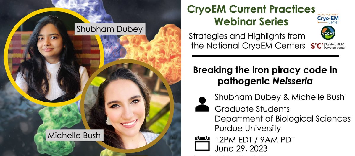 Don’t miss the next CryoEM Current Practices Webinar given by Shubham and Michelle from @noinajlab Thursday 6/29/2023 at 12 PM ET / 9AM PT.

Registration is at no-cost, but sign-up is required:  us02web.zoom.us/webinar/regist…