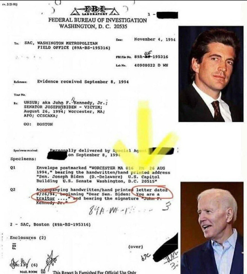 The Bidens do not like the Kennedys. Rewind to '94 when JFK Jr. signed sealed & delivered a letter to Joe naming him a traitor.