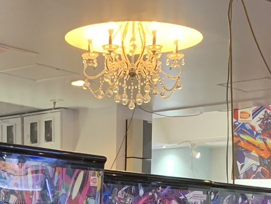 I just noticed the chandelier holy shit
