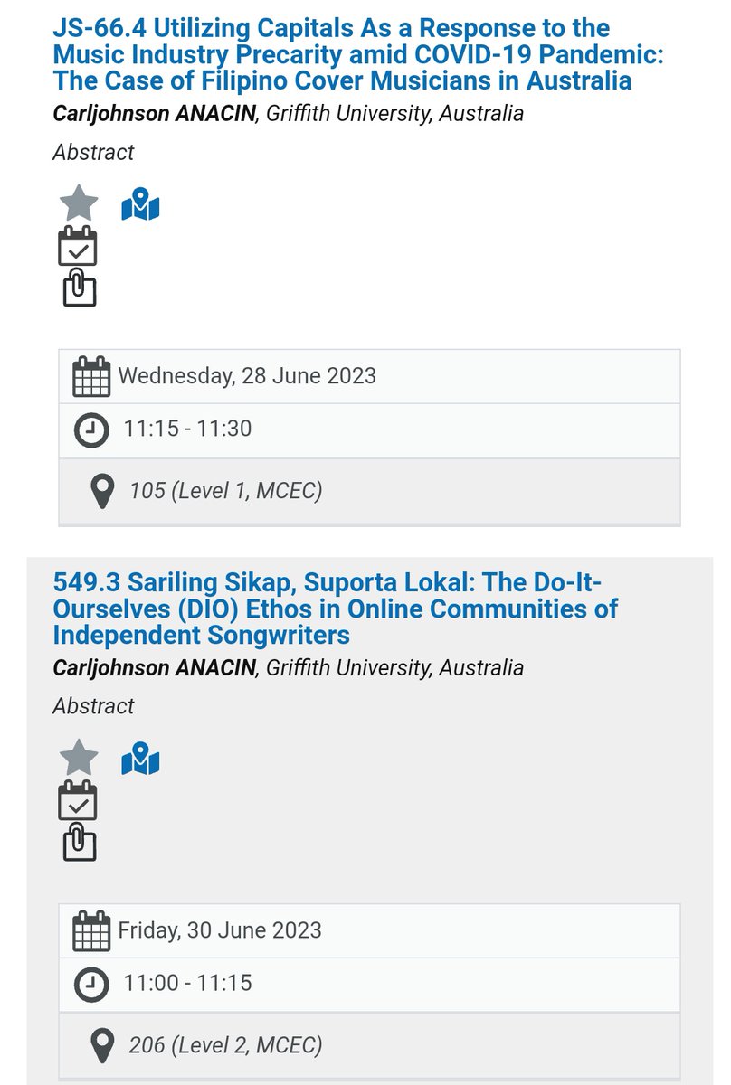 cjanacin's tweet photo. #ISAWCS23 going good so far.
i'm presenting in the next few days...1st, on impacts of COVID to Filipino migrant musos, capital and coping. #rc31
2nd, on Filipino indie musos' creation & use of virtual space to navigate the industry beyond bayanihan #rc37 https://t.co/fEbRxL4Ssa