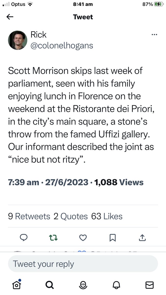 As a constituent of Cook I hope that Scott Morrison wasn’t given a « pair » to go off on this jaunt. Also was this at the expense of the taxpayer? ⁦@AlboMP⁩ ⁦@Tony_Burke⁩ #auspol