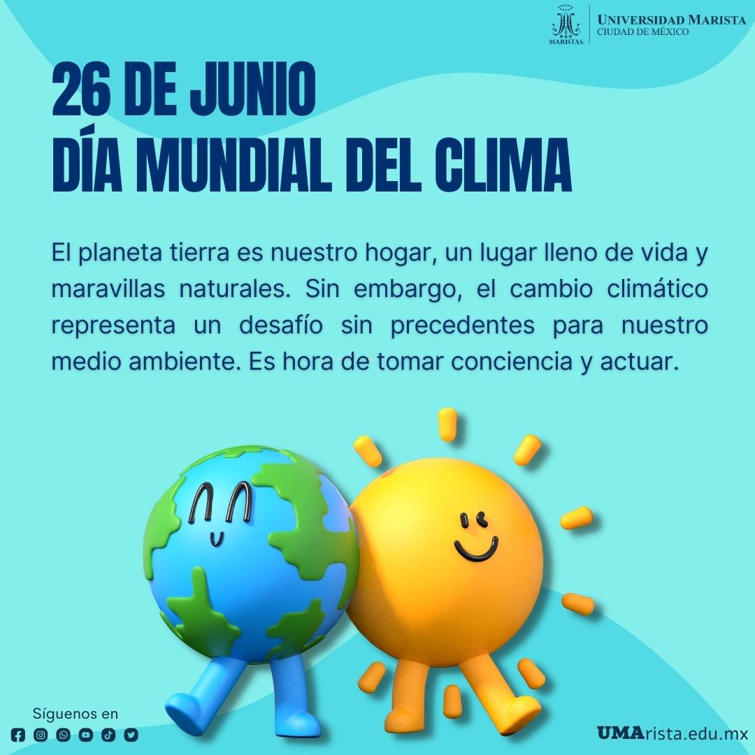 📷Hoy es el Día Mundial del Clima, una oportunidad para reflexionar sobre nuestro impacto en el medio ambiente y tomar medidas para preservar nuestro planeta. #DíaMundialDelClima #CuidemosNuestroPlaneta #AcciónPorElClima #UMA #SostenibilidadAmbiental
📷