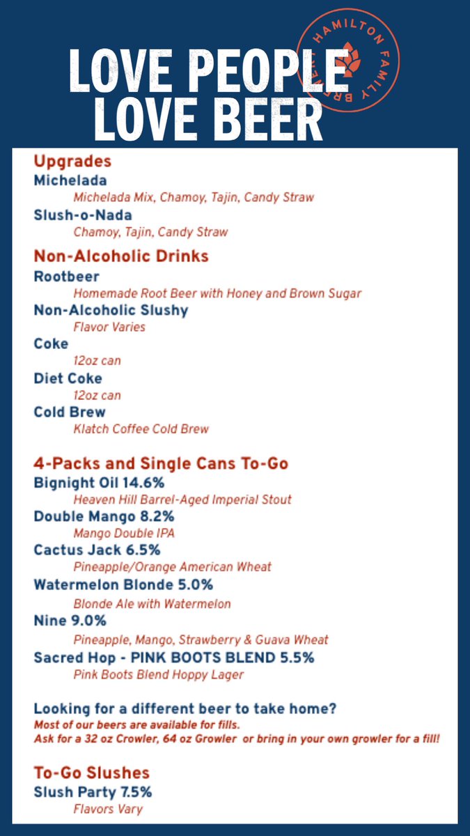 HamFamBrew's tweet photo. This week’s line-up! 🍻 https://t.co/xL8jhRuR4h