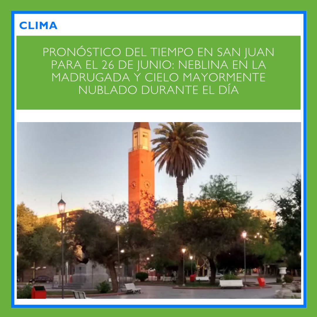 TJachallera's tweet photo. 👉El pronóstico del tiempo para indica  vientos predominarán desde el norte ¡A disfrutar de esta jornada con precaución y de acuerdo a las condiciones climáticas!

 Leer más en  https://t.co/RZDBECESTP
⁣
#TradiciónJachalera #Noticias #SanJuan #Informados #NoticiasHoy https://t.co/uFE8Sp5h3u