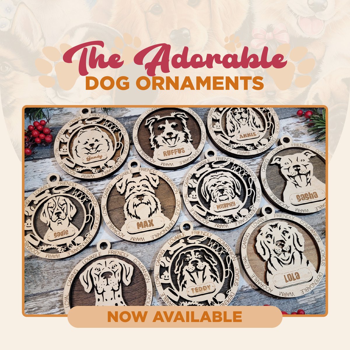 skyscreative's tweet image. Designs finished and now available on our store for all Dog and Cat Owners and Lovers out there 🥰

Get yours here:
Dog Ornaments: bit.ly/doghangers
Cat Ornaments: bit.ly/cathangers

#laserengraving  #dogornament #catornament #dogremembrance #catremembrance