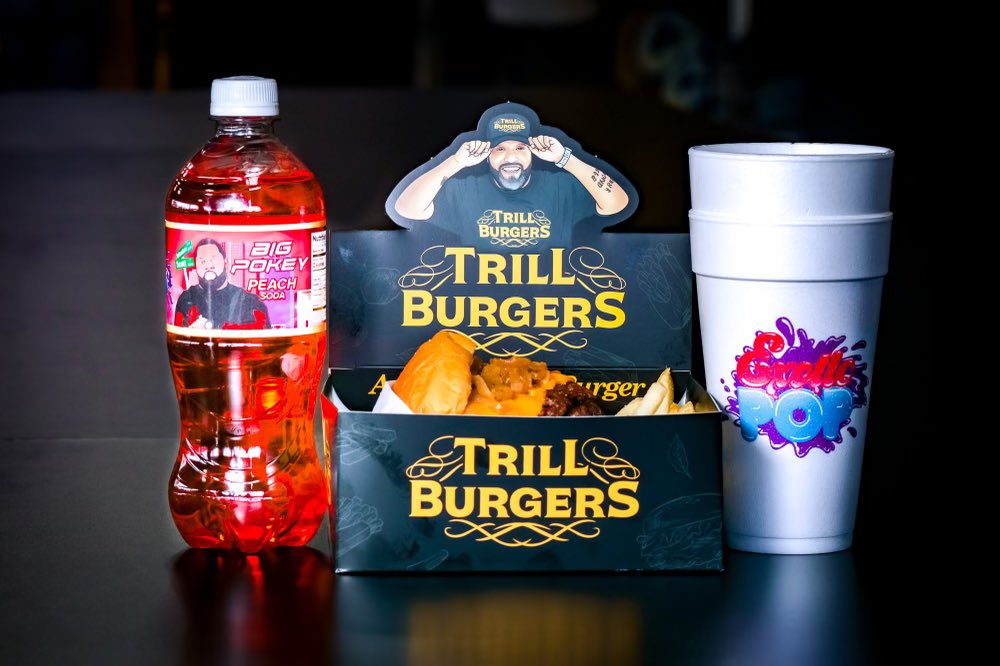 trillburgers's tweet photo. In honor of Big Pokey and June 27, we are creating the Big Poyo meal, in collaboration with our friends @exoticpop 

Triple OG Combo + @ExoticPopShop Big Pokey Soda. All profits from this meal will go to Big Pokey’s family

*Valid June 27 only at Trill Burgers 

#TrillBurgers https://t.co/SBUScAyyB4