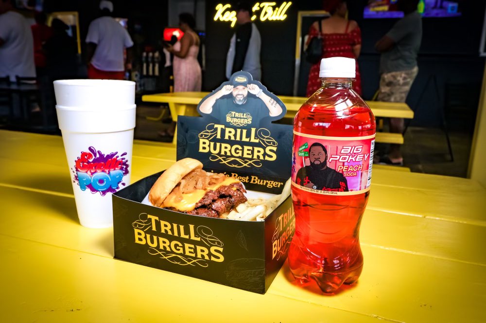 trillburgers's tweet photo. In honor of Big Pokey and June 27, we are creating the Big Poyo meal, in collaboration with our friends @exoticpop 

Triple OG Combo + @ExoticPopShop Big Pokey Soda. All profits from this meal will go to Big Pokey’s family

*Valid June 27 only at Trill Burgers 

#TrillBurgers https://t.co/SBUScAyyB4