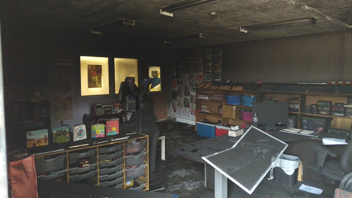 An early morning arsonist hit the Youth drop in &amp; after school program room at the Pay Plat FN business complex just after 6am this morning. Three pumpers attended. Damage limited to the room only.