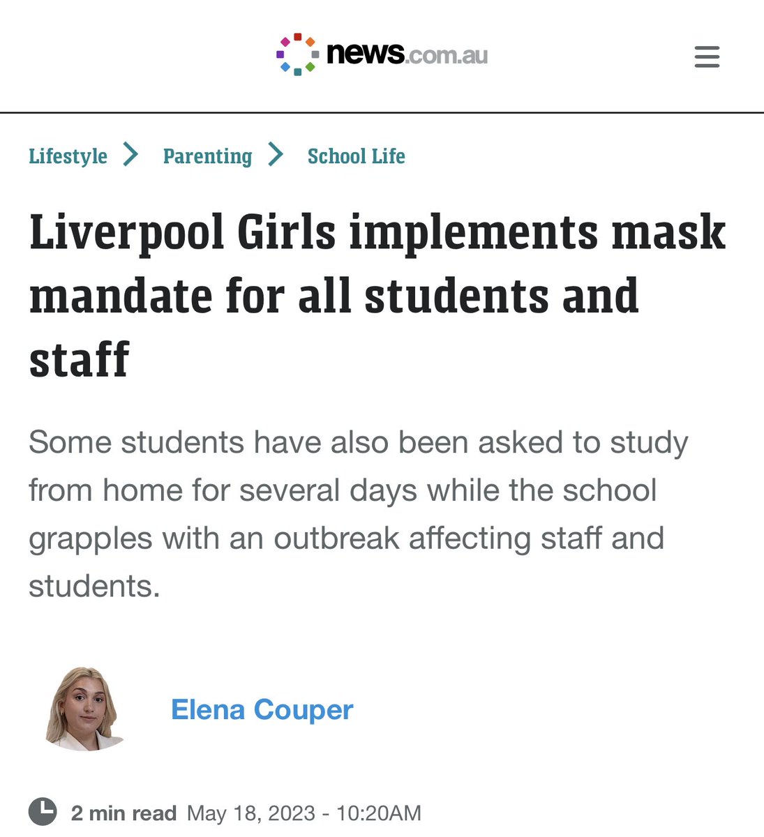 Literally just a month ago, a school in Australia mandated masks again, despite overwhelming evidence that they’re completely ineffective at reducing the spread of COVID

Letting “experts” mislead the public on mask efficacy is going to cause tremendous damage indefinitely