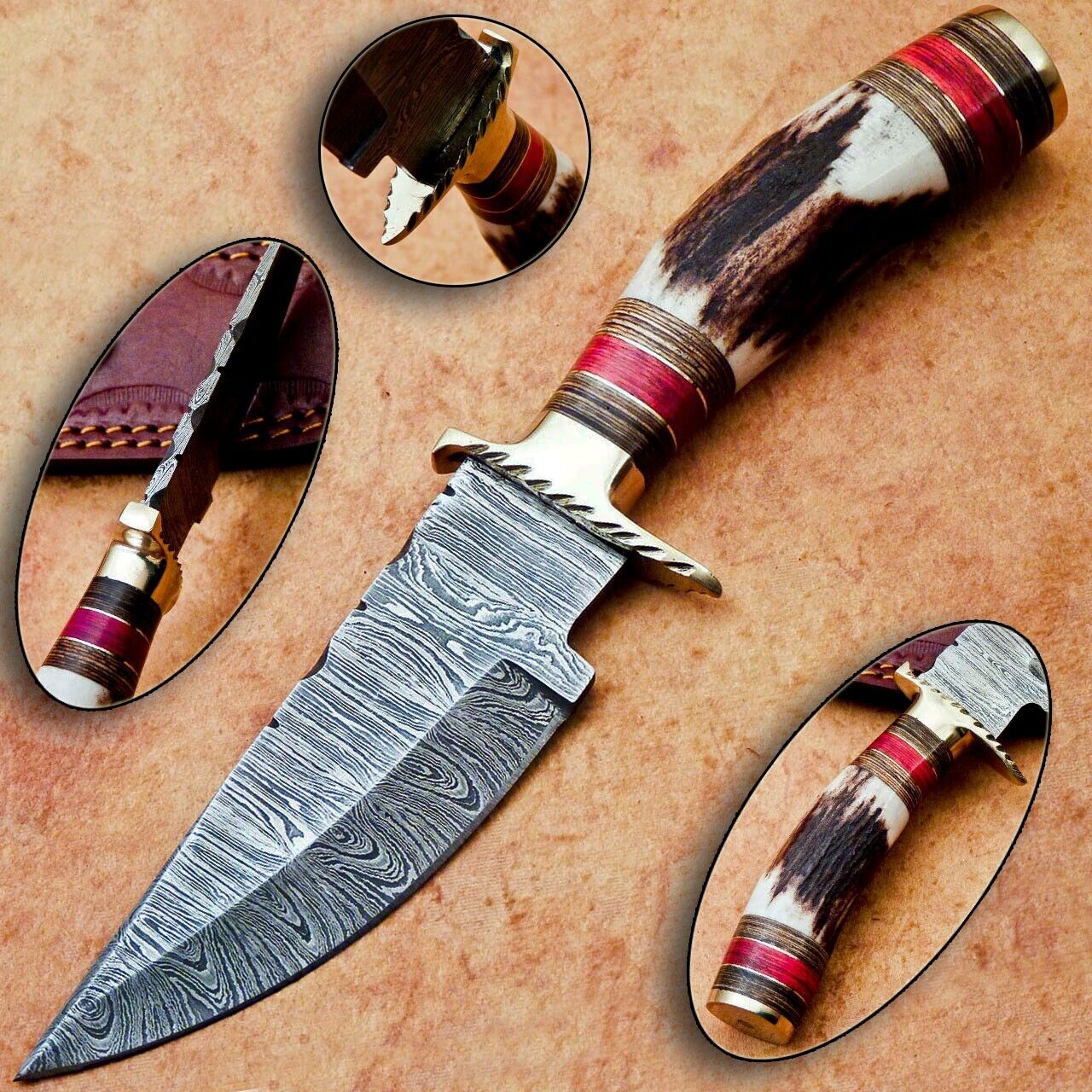 grillhunter_knivesbackup on Twitter "Custom Handmade Damascus Steel Stag Handle Hunting Knife