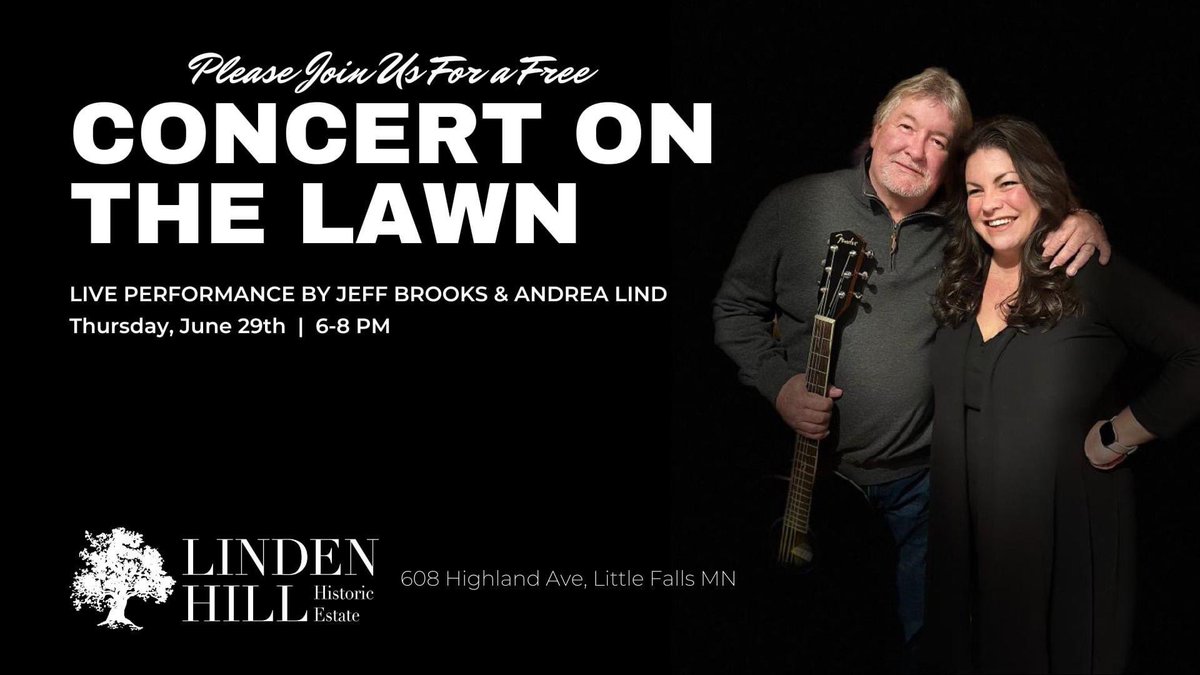 Enjoy an evening of live music at #LindenHill’s Concert on the Lawn! Free Admission - Open to the Public.  Cash bar serving soda, beer, wine, cocktails and snacks will open at 5:30pm.  Bring a lawn chair & come early to get a good spot.
#LittleFallsMN #MorrisonCounty