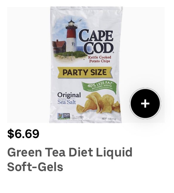 This is a real roll of the dice, CVS via UberEats.