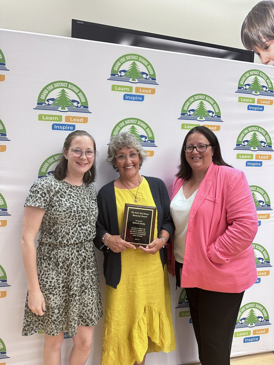 So excited and honoured to celebrate the Patti McCleister Award with <a href="/GEDSB/">Grand Erie District School Board</a> SLP Belinda Benko! #LeadGEDSB