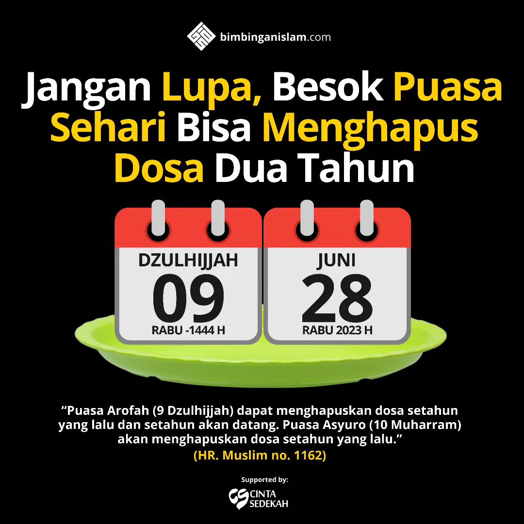 Yuk besok puasa arafah, udah mau idul adha aja nih