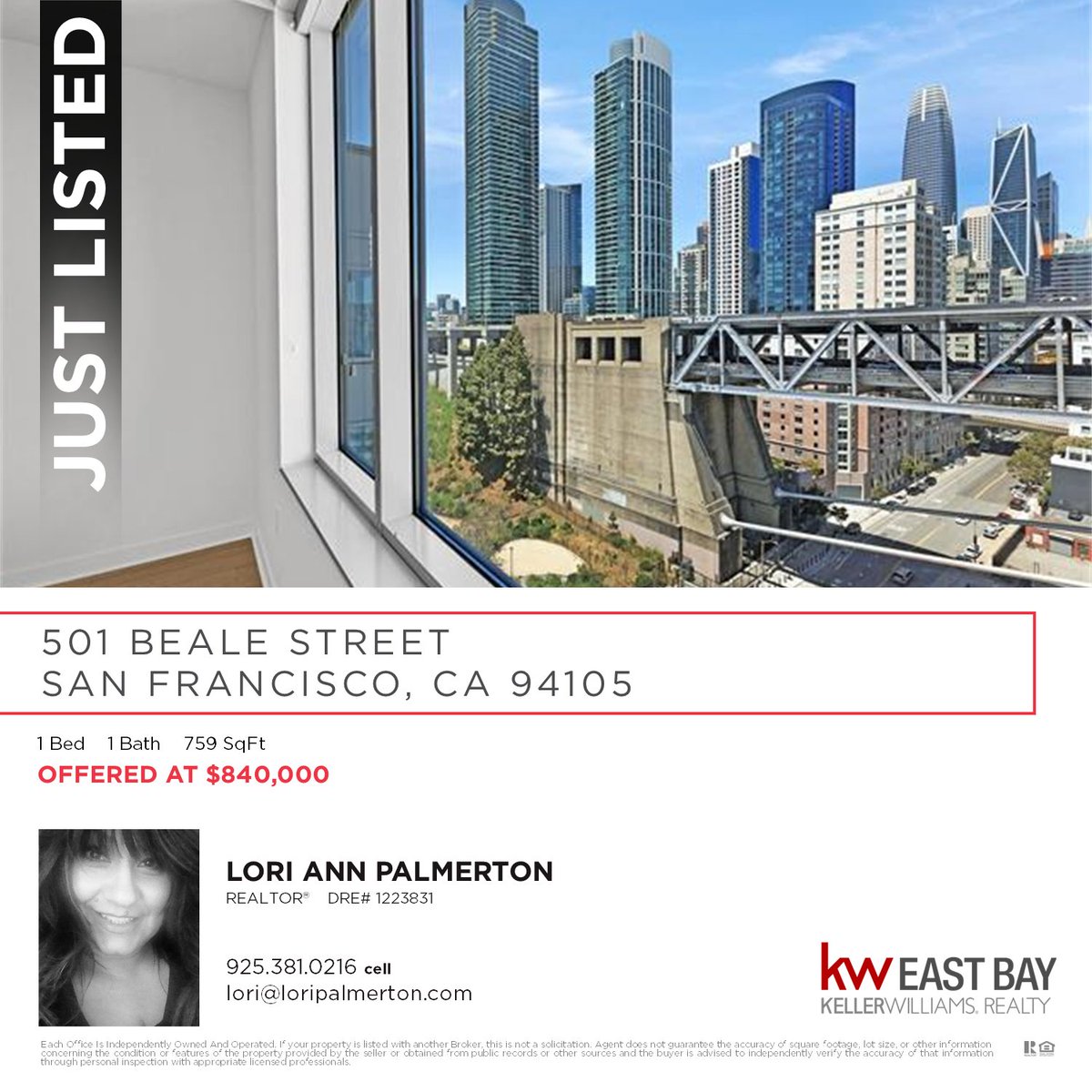 Just listed by Lori Ann Palmerton, 501 Beale Street
#kellerwilliams #bayarearealestate #bayarearealtor