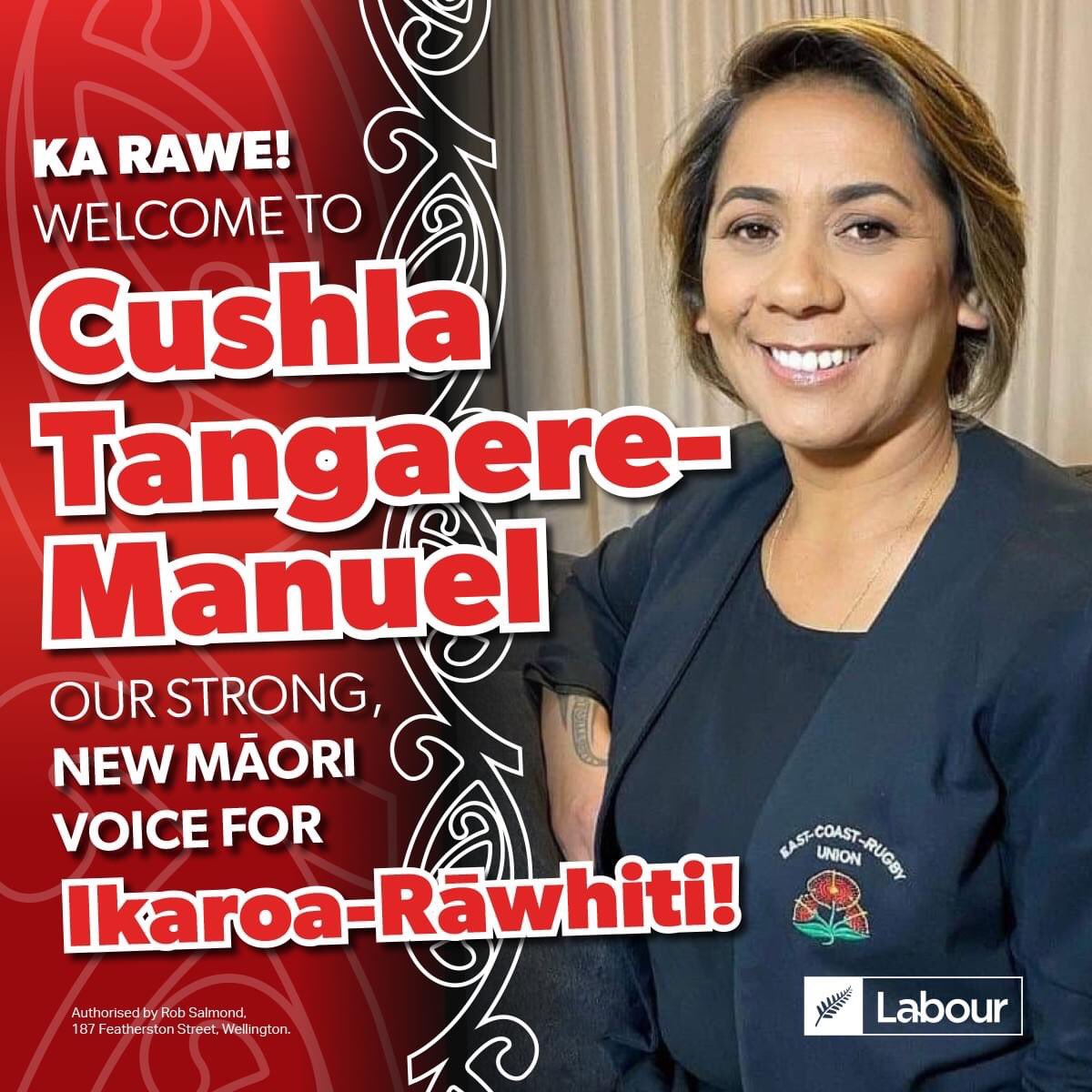 We mihi to Cushla Tangaere-Manuel, Labour's 2023 #IkaroaRāwhiti candidate! “Above all, running in this election is about serving our people. Ikaroa-Rāwhiti deserves a strong candidate in order to deliver much-needed resources, esp as we recover from Cyclone Gabrielle.” #nzpol