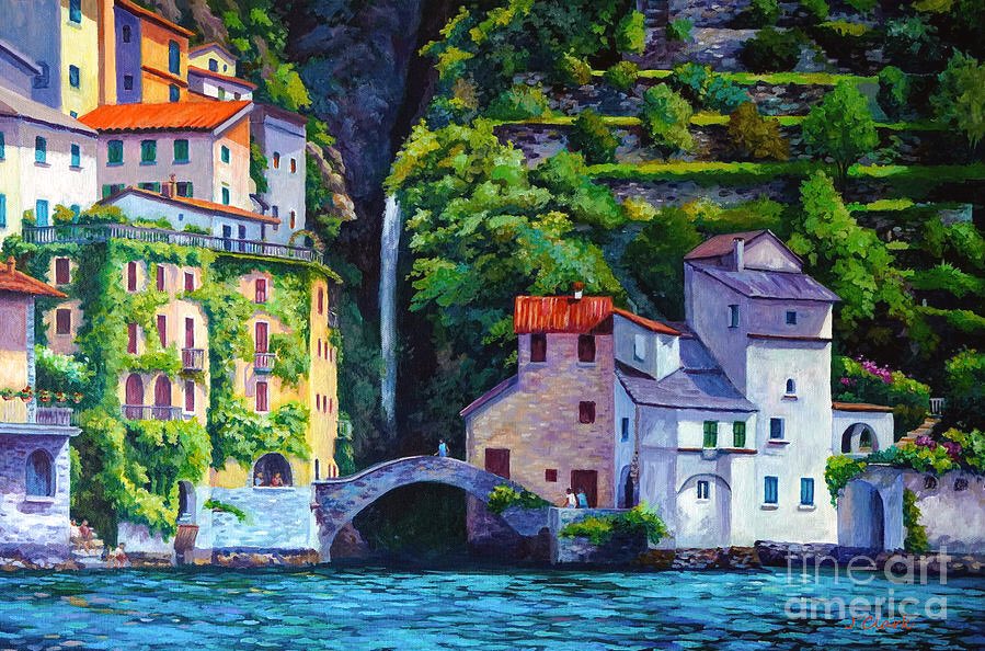 #Inners #Velshi #Maddow #LastWord @SRuhle @11thHour 
#waterfalls 

Good Evening 

Pre Art Break 
John Clark-“Nesbo on Lake Como”(c2020)
Acrylic