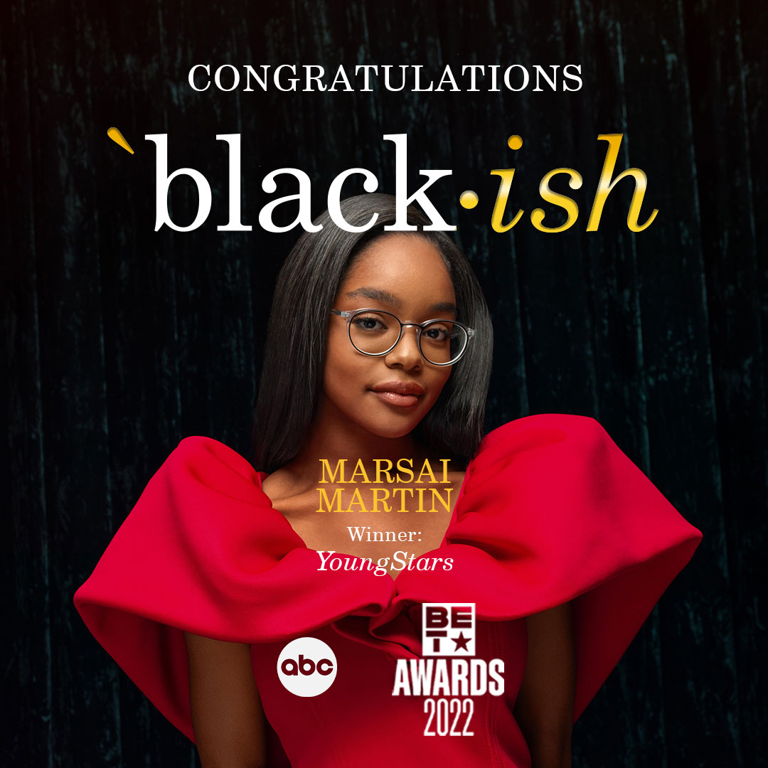 Congratulations to @marsaimartin on her #BETAwards Youngstars win for #blackish! ❤️