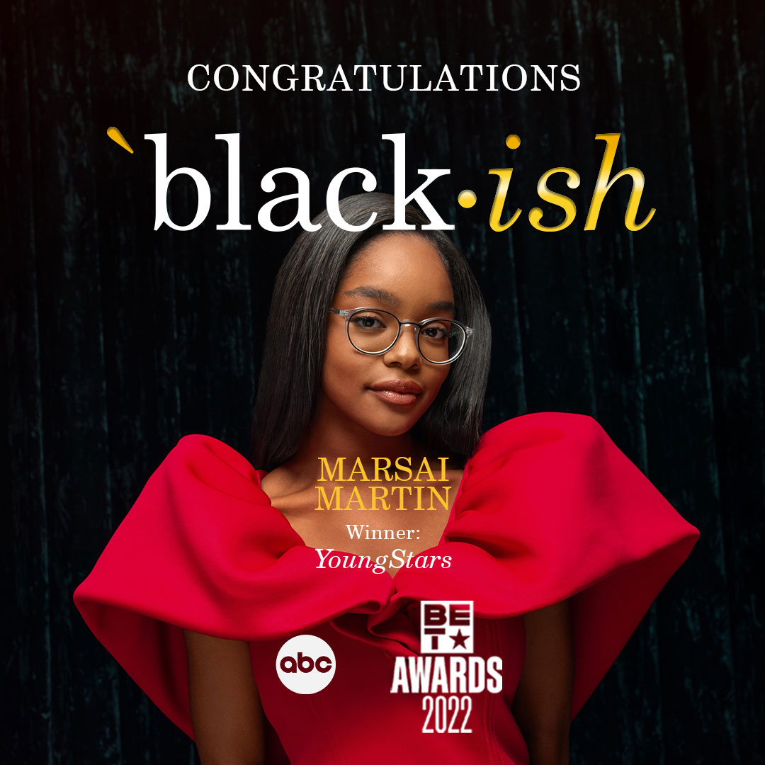 Congratulations to <a href="/marsaimartin/">Marsai Martin</a> on her #BETAwards Youngstars win for #blackish! ❤️