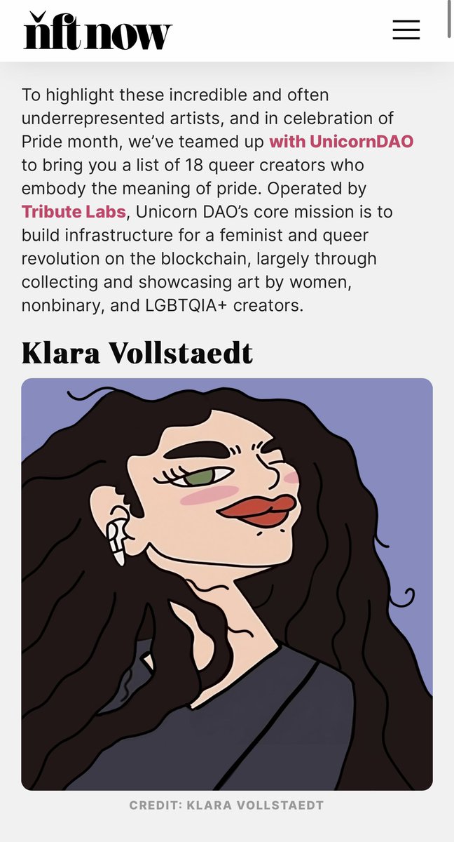 kvollstaedt's tweet photo. Big thank you to @nftnow &amp; @unicorndao_xxx for featuring me and many other great artists in this article!

Link down below if u wanna check it out https://t.co/Vs5gdpQQfa