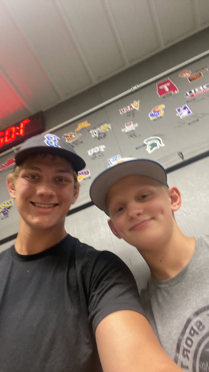 Pre batting practice picture with my little brother TJ.