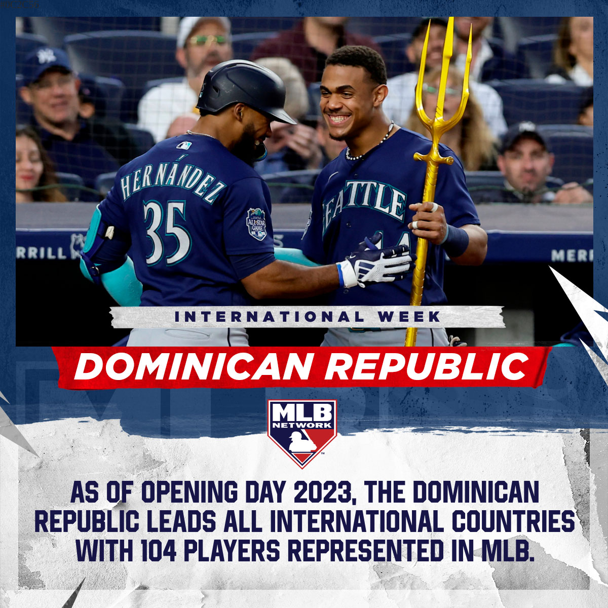 MLBNetwork's tweet photo. The Dominican Republic is well-represented in MLB 🇩🇴 https://t.co/inYTDwDuTg