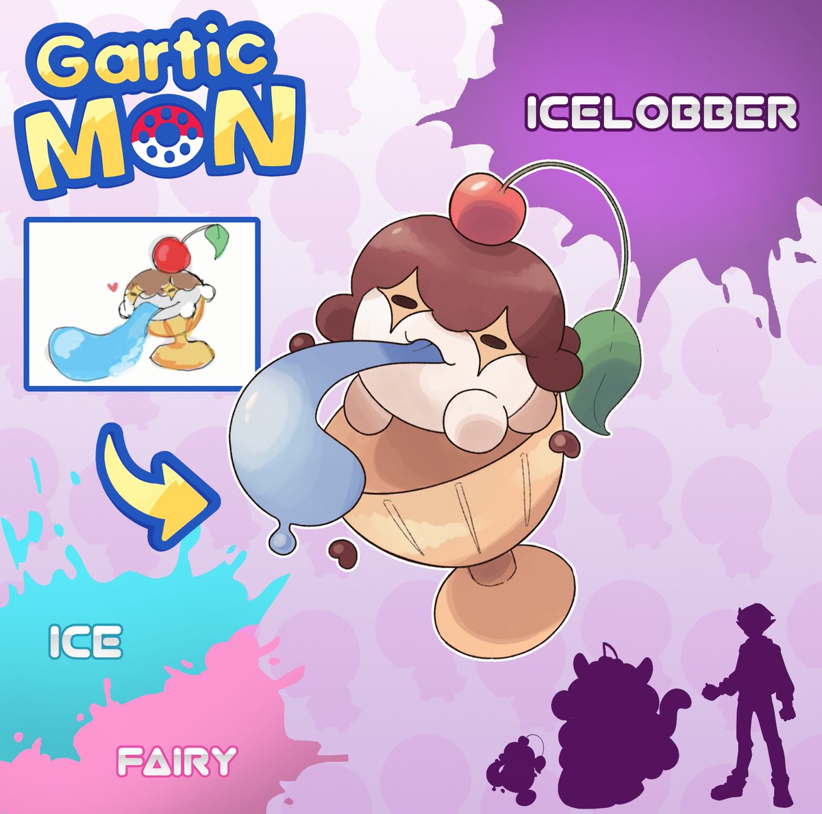 Icelobber is beating the heat! These creamy critters are very fashionable. They gather delicious decorations to look more appealing, only parting with its precious toppings to a trainer it trusts. Thanks to <a href="/FairyyLatte/">🌙🐇 fairy</a> for the concept &amp; <a href="/Sleepy_Cheeky/">Cheeky</a> for the render! 🍨