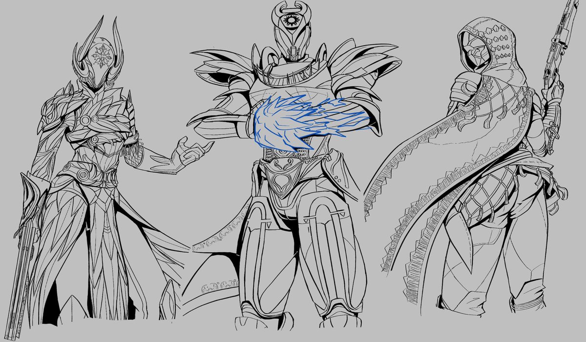 Winter_Mist_'s tweet photo. Addition of my titan, some blacks, and we've now got our fireteam lineart~
The Warlock and Hunter belong to @NaddyScribbles and @avidjabber respectively!
#Destiny2 https://t.co/eGKDcyPHfO