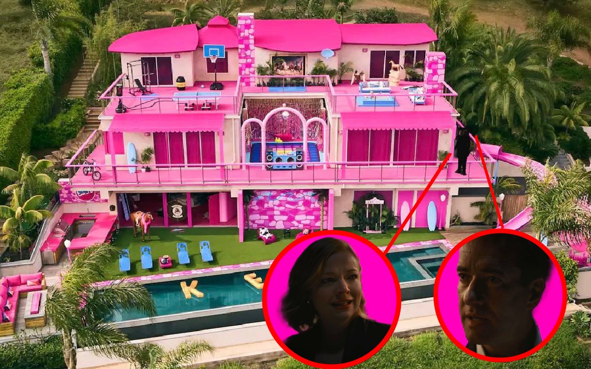 BREAKING: Shiv Roy and Tom Wambsgans have been caught fighting on the balcony of the Barbie dream house