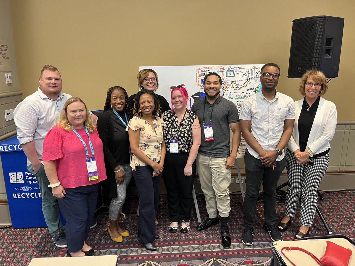 frannewberg's tweet photo. ISTE:2023 in Philly. “Building a Pathway to STEM careers” Shout out ⁦@LukeBilger⁩ and ⁦@PhillyUTP⁩ for highlighting the School District of PHL efforts to increase access to computer science courses and opportunities in STEM careers! ⁦@PHLschools⁩ 🎉🎉 https://t.co/CzM3AWZgoc
