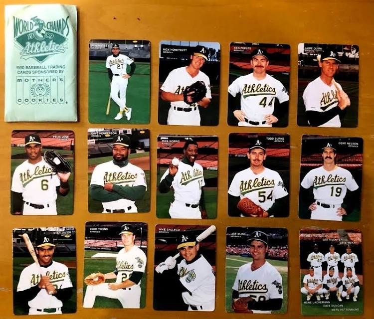 DonyellFreak's tweet photo. Any A's fans old enough to remember getting cards with your snacks?
I liked all these products going up in the 80s and 90s but I'd bug my mom every trip to the store knowing I'd get some cards too.
#Athletics #Motherscookies
#Pepsi
#Kingb https://t.co/UFkunE6iuJ