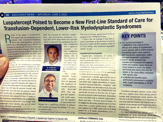 onc_ce's tweet photo. 4) It has been an eventful early summer in 🌎 of lower risk #MDSsm. New data at #EHA23 #EHA2023 #ASCO23 #ASCO2023 with practice-changing #COMMANDS &amp; #IMerge trials! Could there be 🆕 first-line therapy (#Luspatercept) &amp; a new second-line (#imetelstat) approach? https://t.co/OOKtFu43pj