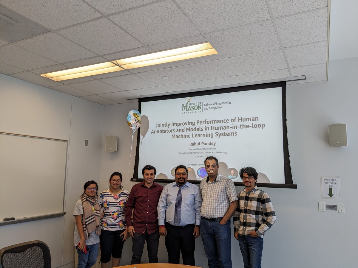 Yayy! Big congrats to newly-minted Dr. <a href="/RahulPandeyGMU/">Rahul Pandey, Ph.D.</a> for successful PhD defense🥳🥳  We are indeed going to miss you a lot and yeah, super thrilled for your next adventure at @Amazon!!
